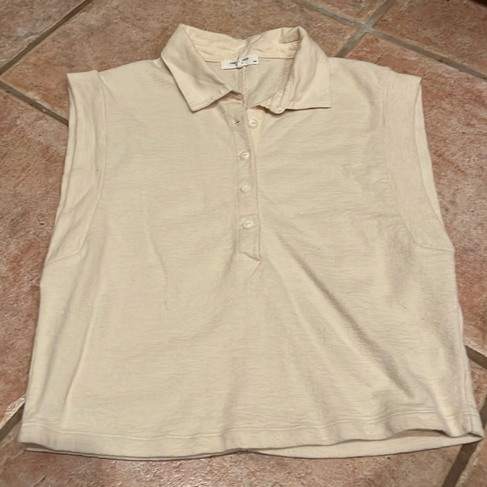 Women’s Rag&Bone cream sleeveless 100%cotton top.  Size Large